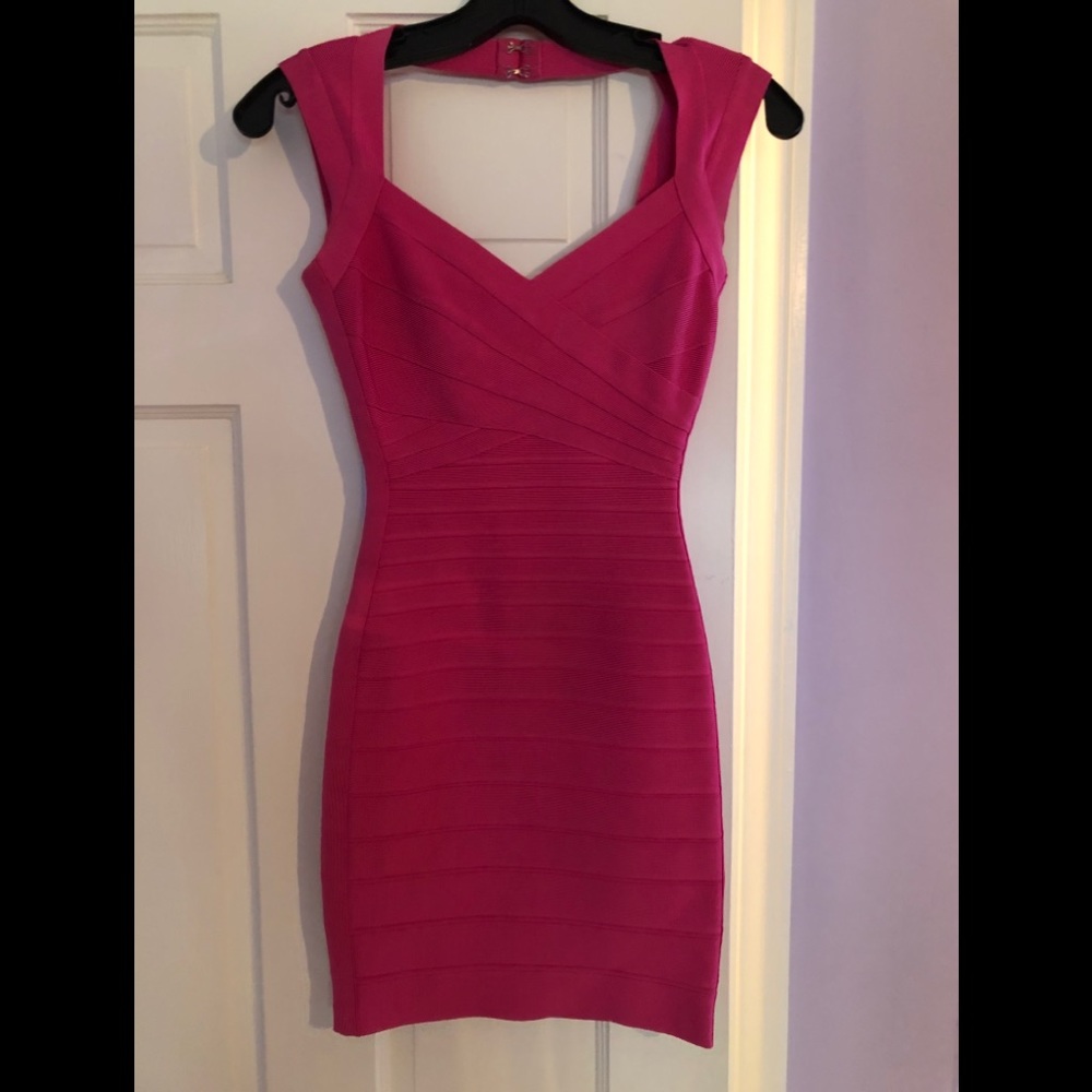 Herve Leger Pink Bandage Dress